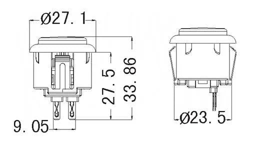 Mini Arcade Button 24mm, schwarz – Ansicht 3