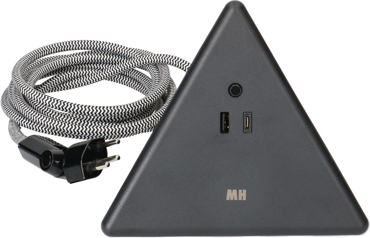 Energy Pyramide Steckdosenleiste 2x Typ 13 sw USB A+C 2.5m cli.