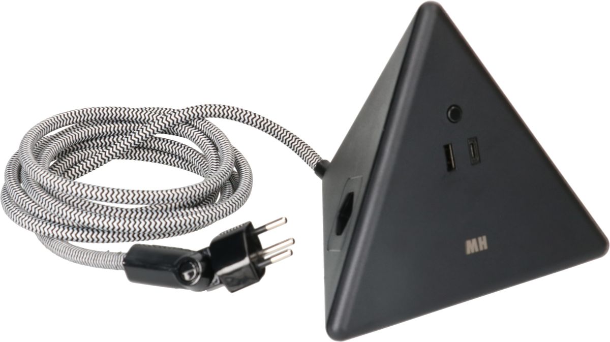 Energy Pyramide Steckdosenleiste 2x Typ 13 sw USB A+C 2.5m cli.