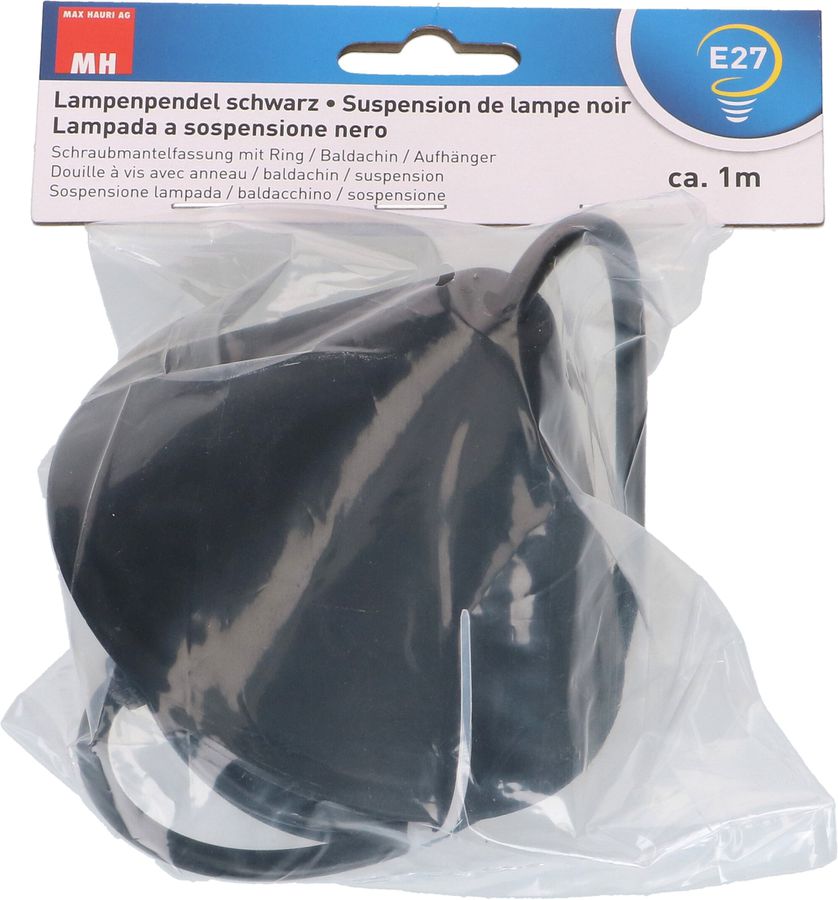 Lampenpendel E27 schwarz L=1.0m