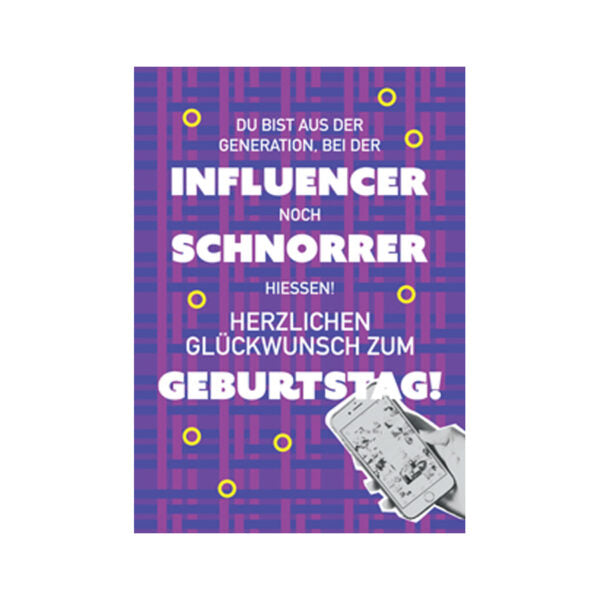 Postkarte Geburtstag Influencer Schnorrer