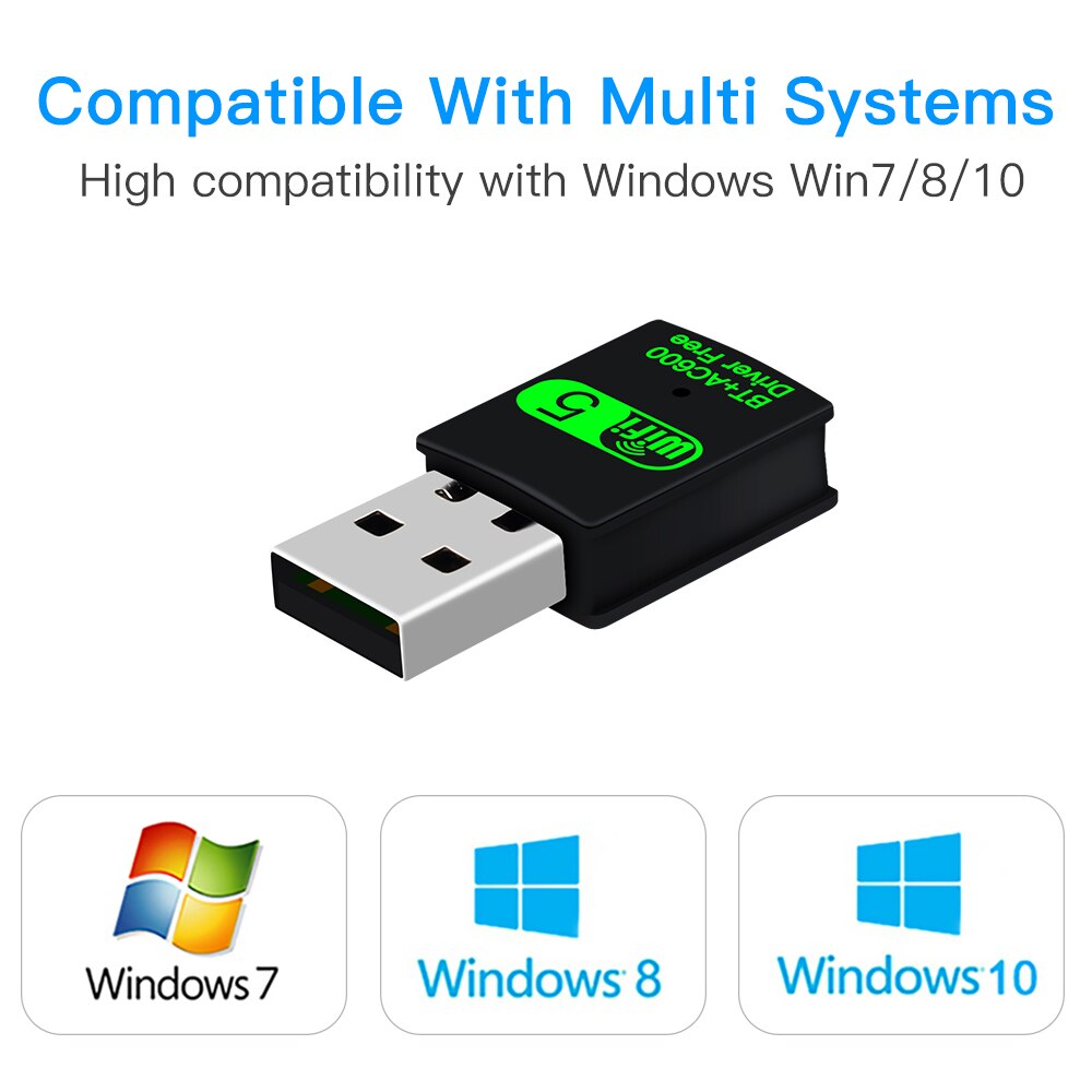 600 MBit/s USB-WLAN-Bluetooth-Adapter 2 in1 Dongle Dualband 2,4g 5GHz