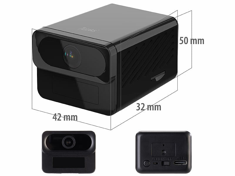 7links 2K-Mini-IP-Kamera mit Dualband-WLAN, Nachtsicht, 4 Std. Akku, Ap elektroniktrade Switzerland
