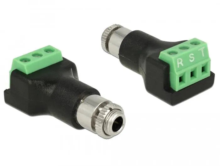 Adapter Klinkenbuchse 3,5 mm zum Einbau - Terminalblock 3 Pin