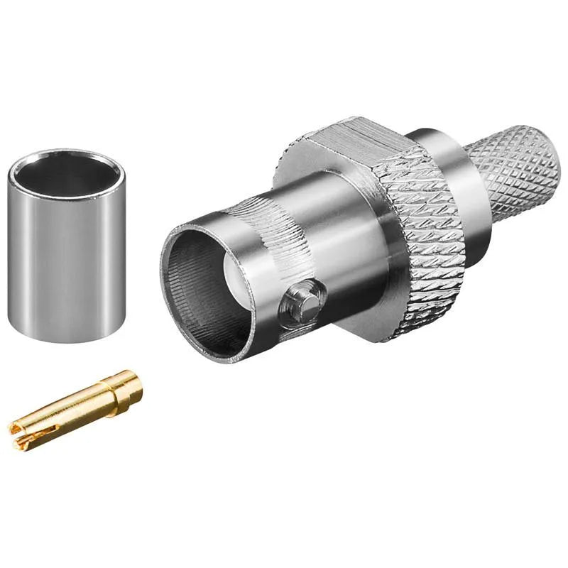 BNC-Crimpkupplung für RG 59/U Kabel mit Gold Pin