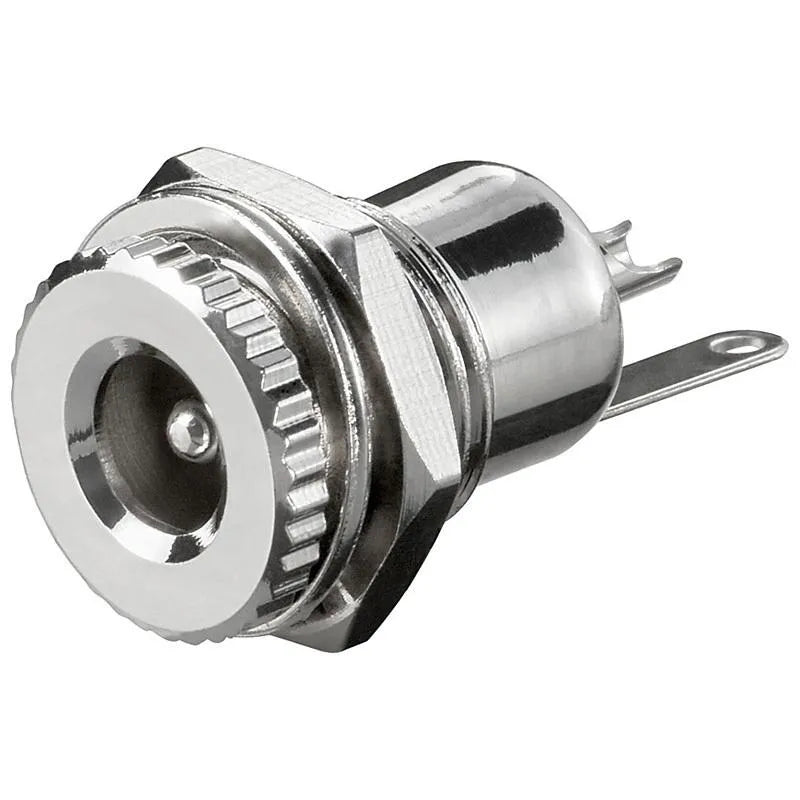 DC-Einbaubuchse 5,5x2,1 mm Metallausführung - Lötanschluss