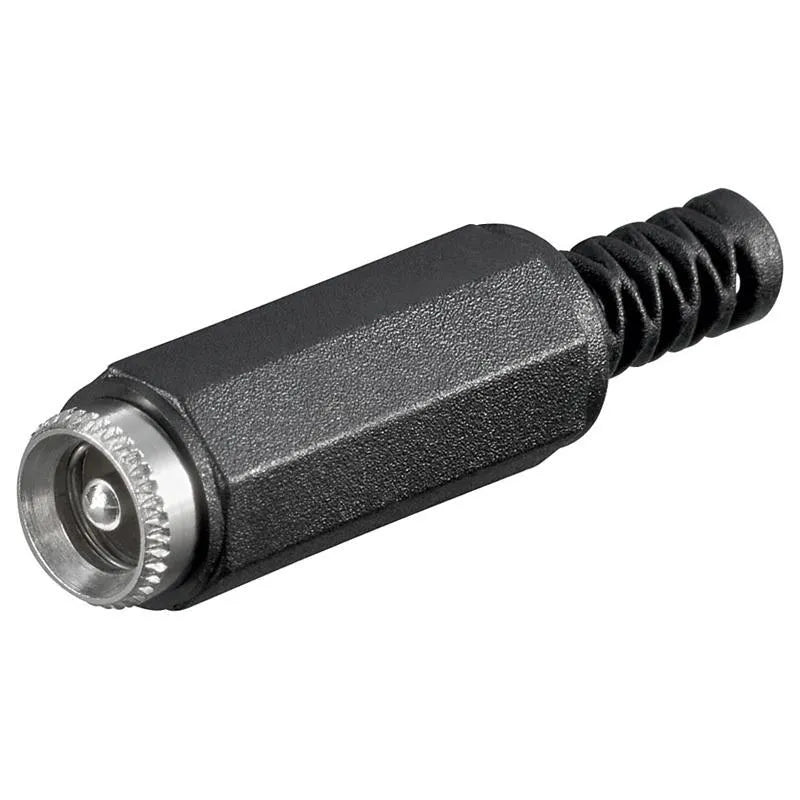 DC-Kupplung für Hohlstecker 5,5x2,5mm mit Knickschutz - Lötmontage