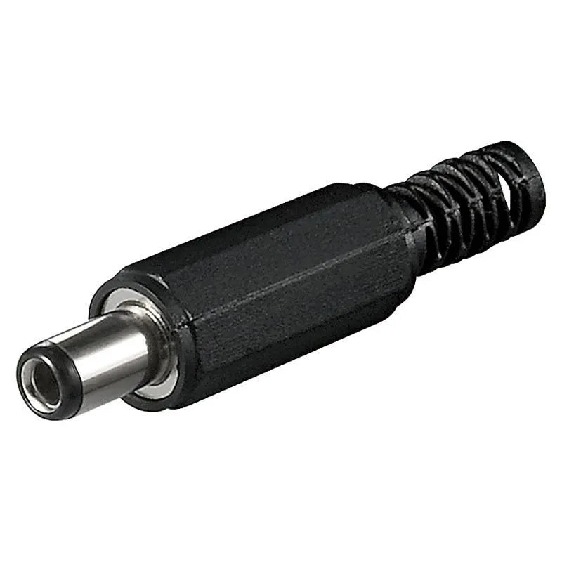 DC-Stecker / Hohlstecker 2,5x5,5 mm mit Knickschutz - Lötmontage