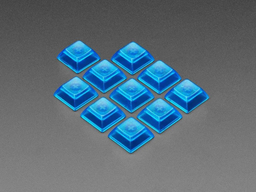 Durchsichtige blaue DSA Keycaps, 10er-Pack – Ansicht 1