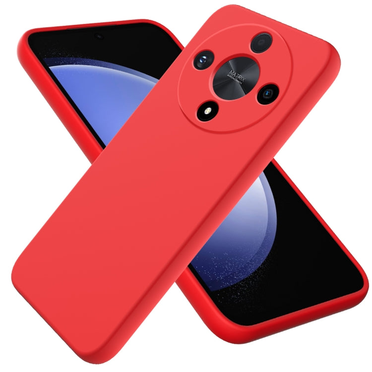 Für Honor X9b, einfarbig, flüssiges Silikon, sturzsicher, vollständige Abdeckung (rot)