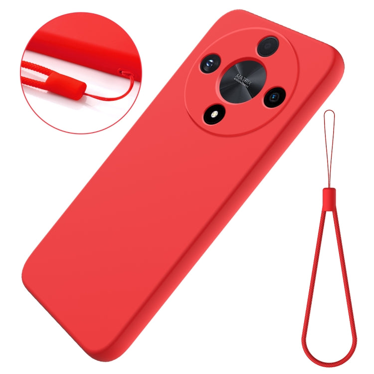 Für Honor X9b, einfarbig, flüssiges Silikon, sturzsicher, vollständige Abdeckung (rot)