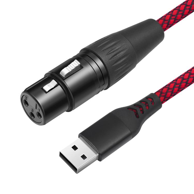 USB-A auf XLR-Buchse Audiokabel für dynamische Mikrofone, 1m, 2m, 3m