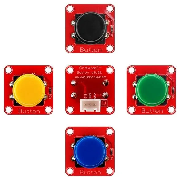 Elecrow Crowtail-Button 1.0, Momentanschalter, digital, Panel-Mount, inkl. Kabel