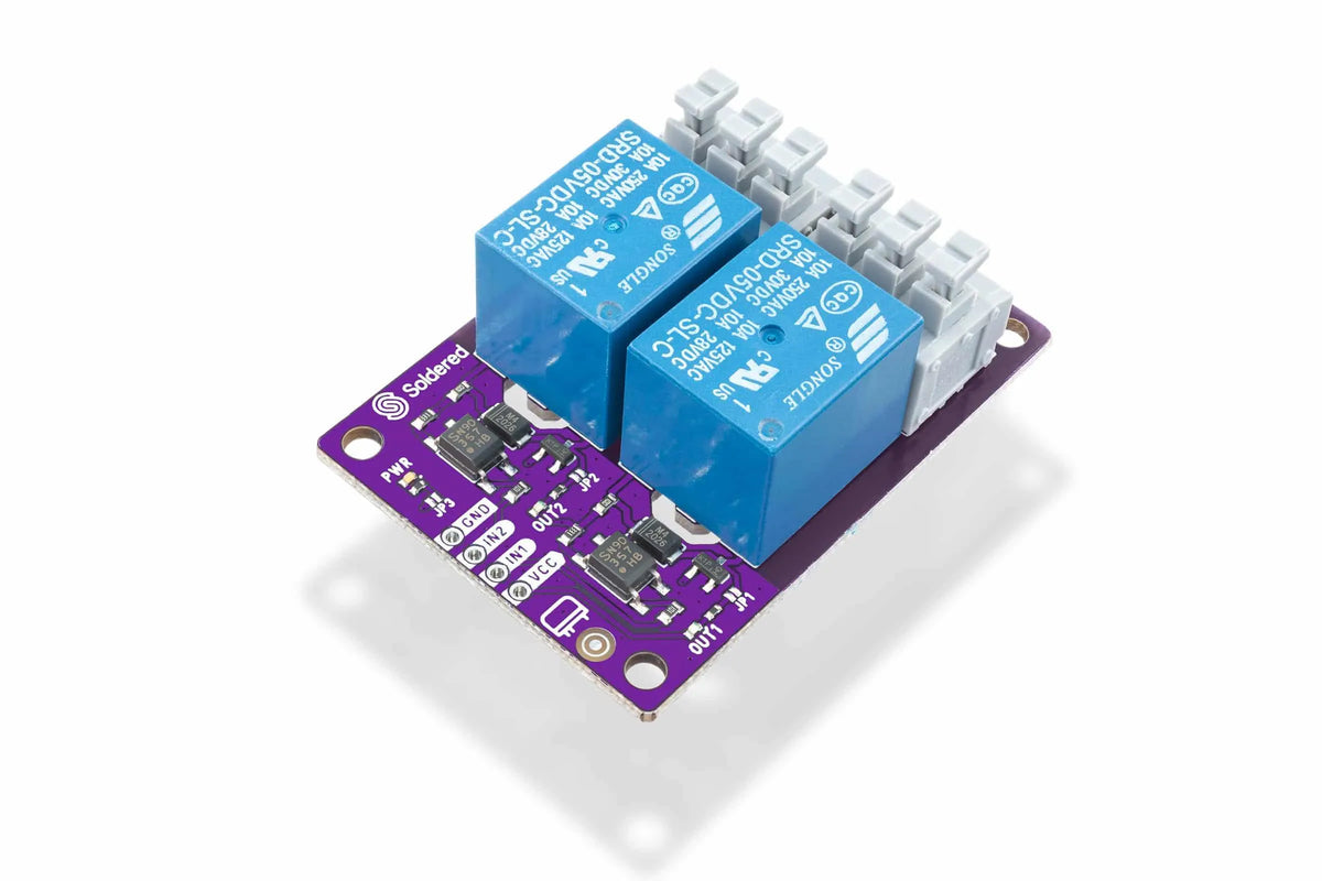 Soldered 2-Kanal Relaismodul, 30V DC / 250V AC, 10A