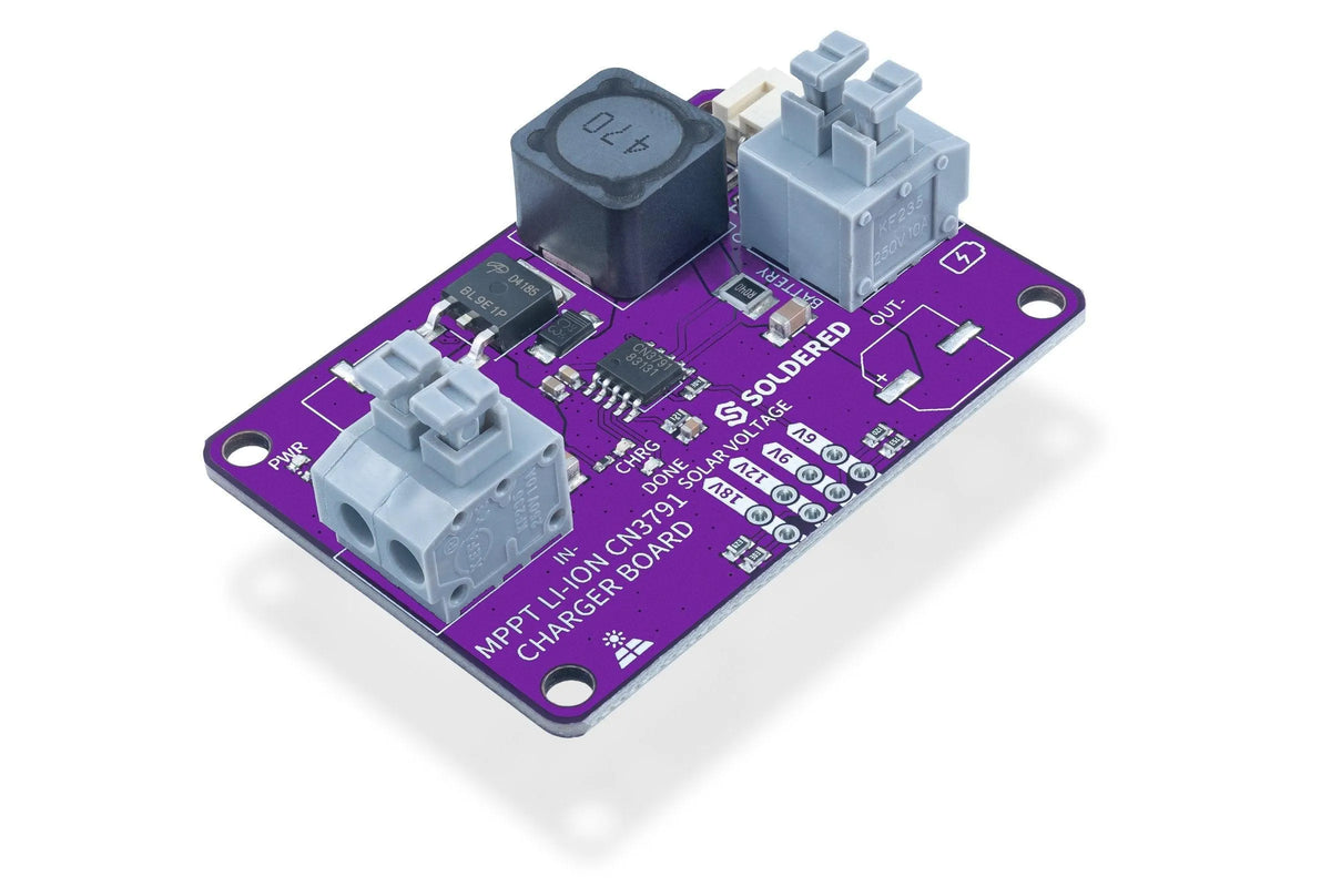 Soldered MPPT Li-Ion CN3791 Ladeboard, Solar, JST-PH, 6–18V