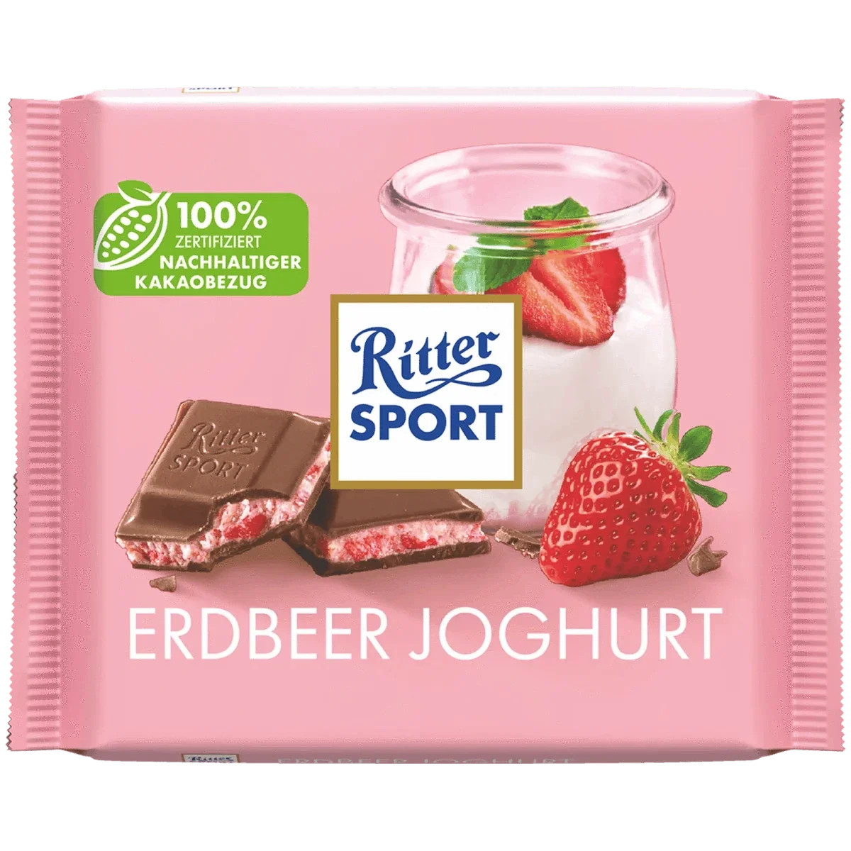 Alfred Ritter GmbH & Co. KG Erdbeer-Joghurt Schokoladen-Tafel 100g - Perfekt für unterwegs - Unterwegs in unser Lager