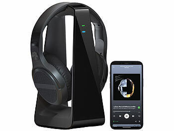 auvisio Digitaler Stereo-Funkkopfhörer, DSP, Akku, Bluetooth, Ladestation, 30m elektroniktrade Switzerland