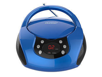 auvisio Tragbarer Stereo-CD-Player mit Radio, Audio-Eingang & LED-Display elektroniktrade Switzerland
