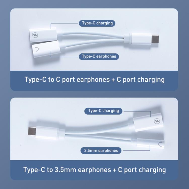 elektroniktrade 2-in-1-Kopfhöreradapter Typ-C-Stecker auf Typ-C-Ladebuchse und Typ-C-Audiobuchse, Type-C elektroniktrade Switzerland