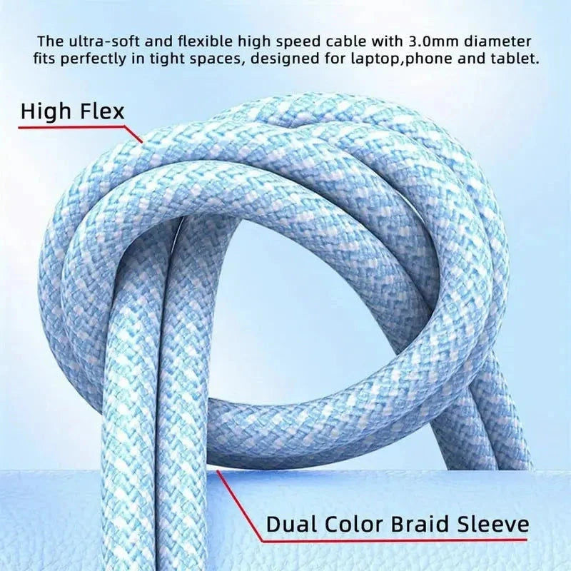 Elektroniktrade 2m 60W Schnellladekabel USB-C zu USB-C für iPhone/Android/ Blau oder Grün elektroniktrade Switzerland