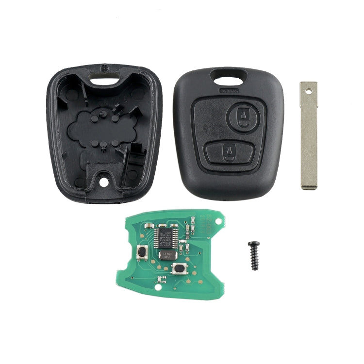 Elektroniktrade Für PEUGEOT 206/307, 2 Tasten, intelligenter ferngesteuerter Autoschlüssel mit integriertem Chip und Batterie, ohne Rillen, Frequenz: 433 MHz, For PEUGEOT 206 / 307 Elektroniktrade Switzerland
