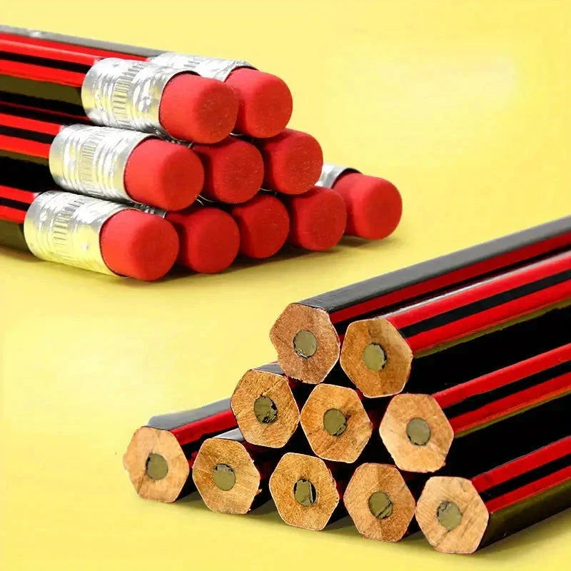 Elektroniktrade Holz Bleistift mit Radiergummi Rot/Schwarz 19cm lang elektroniktrade Switzerland