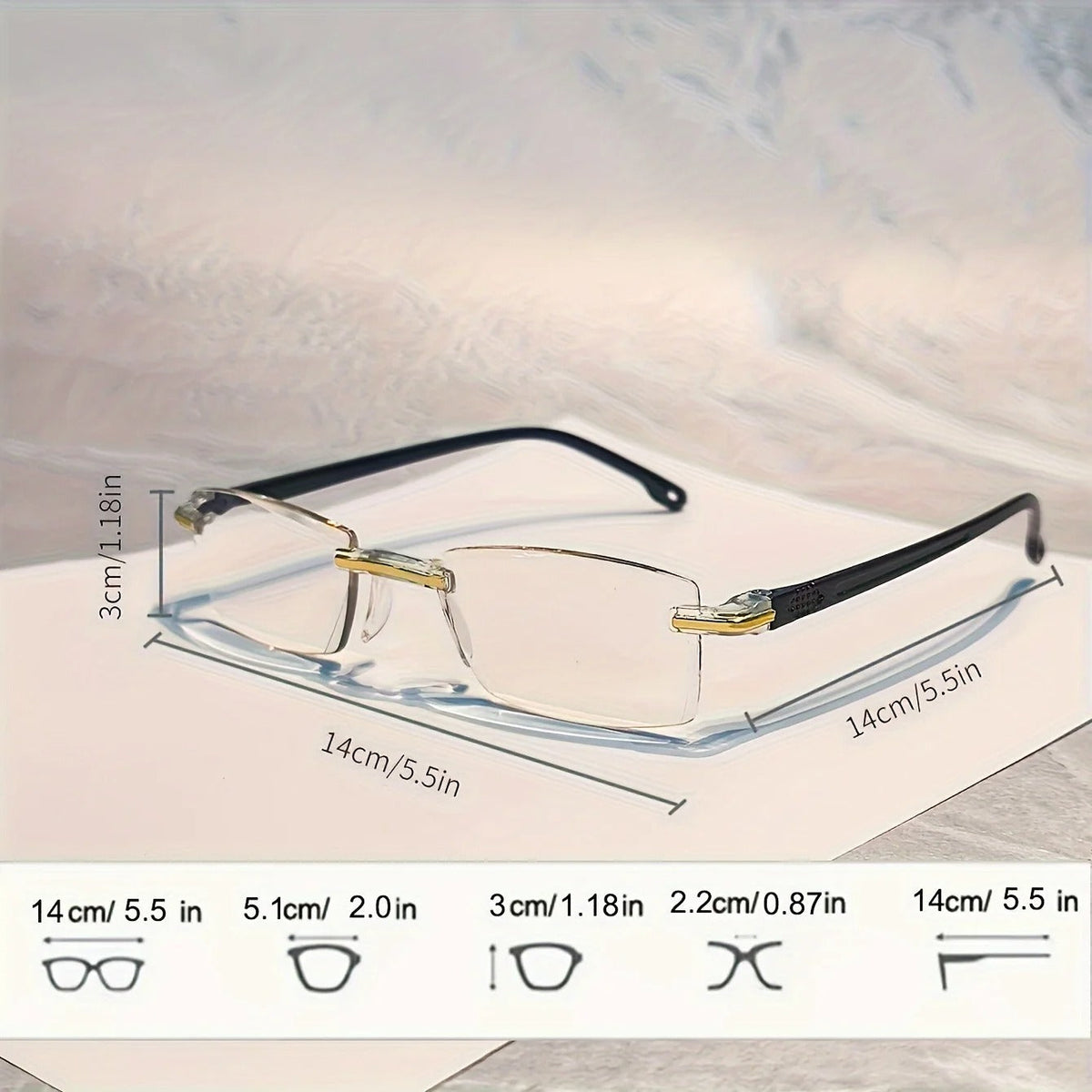 Elektroniktrade Randlose Lesebrille mit Blau filter für Damen und Herren | Mehrere Stärken elektroniktrade Switzerland