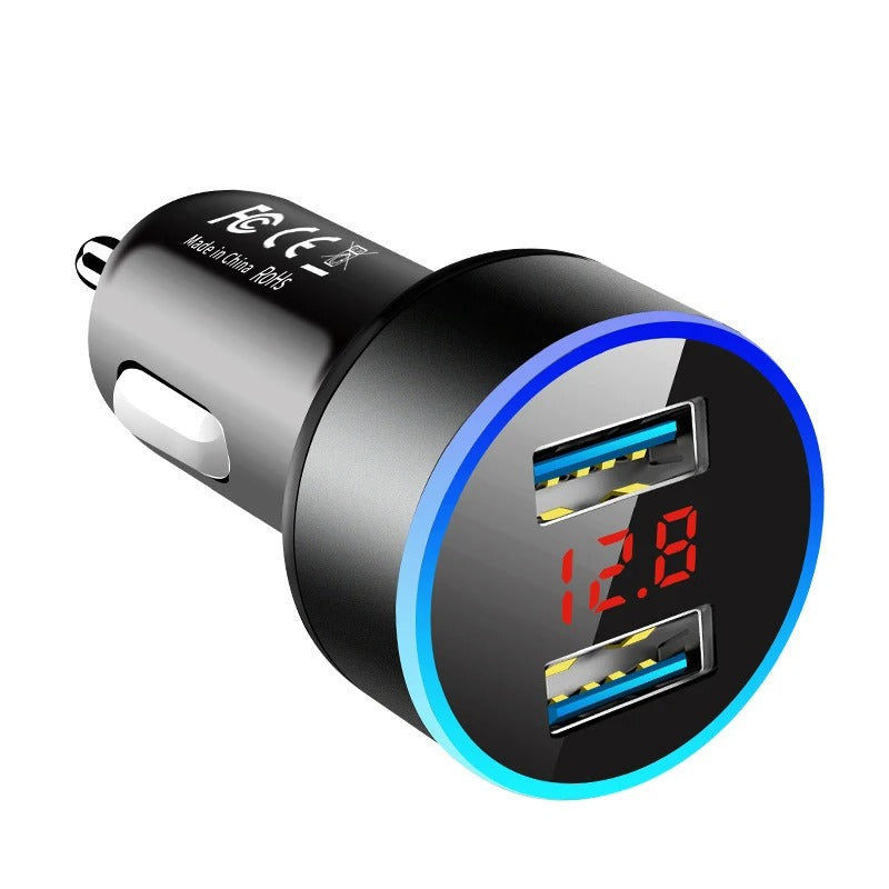 Elektroniktrade Smartes Dual USB Auto Lade Adapter mit mini Display elektroniktrade Switzerland