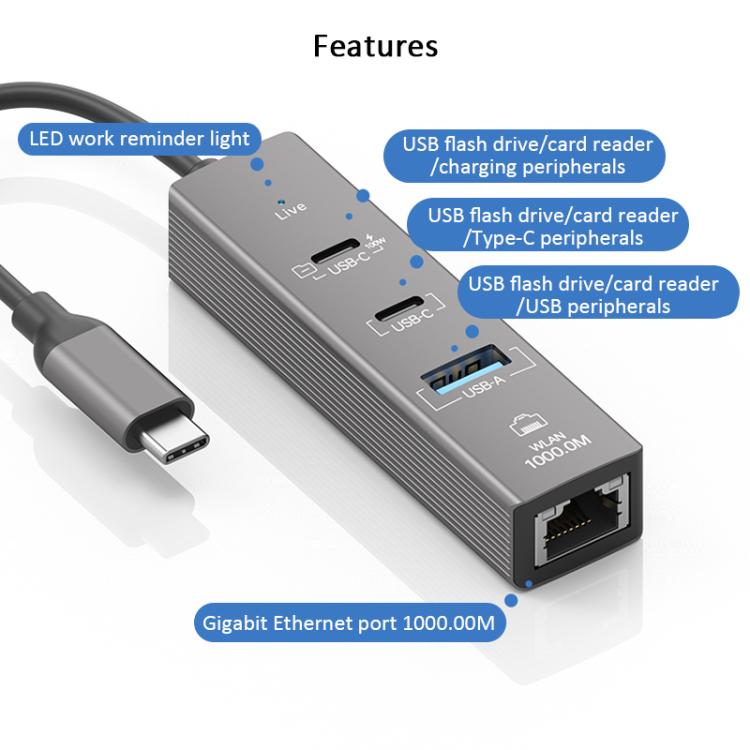 elektroniktrade TYS-206C USB-C Hub mit Gigabit-LAN, USB-A und PD 100 W elektroniktrade Switzerland