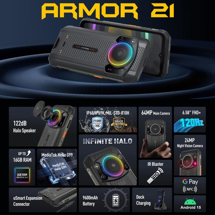 Elektroniktrade Ulefone Armor 21 6,58 Zoll Android 13 MediaTek Helio G99 Octa Core Nachtsicht, 8 GB + 256 GB elektroniktrade Switzerland