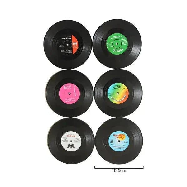 Elektroniktrade Vinyl-Schallplatten-Tischsets Getränkeuntersetzer 6er Set elektroniktrade Switzerland