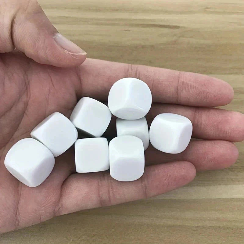 Elektroniktrade 🎲✍️ Weiße Würfel zum Selbstbeschriften – 16 mm | 10 Stück elektroniktrade Switzerland