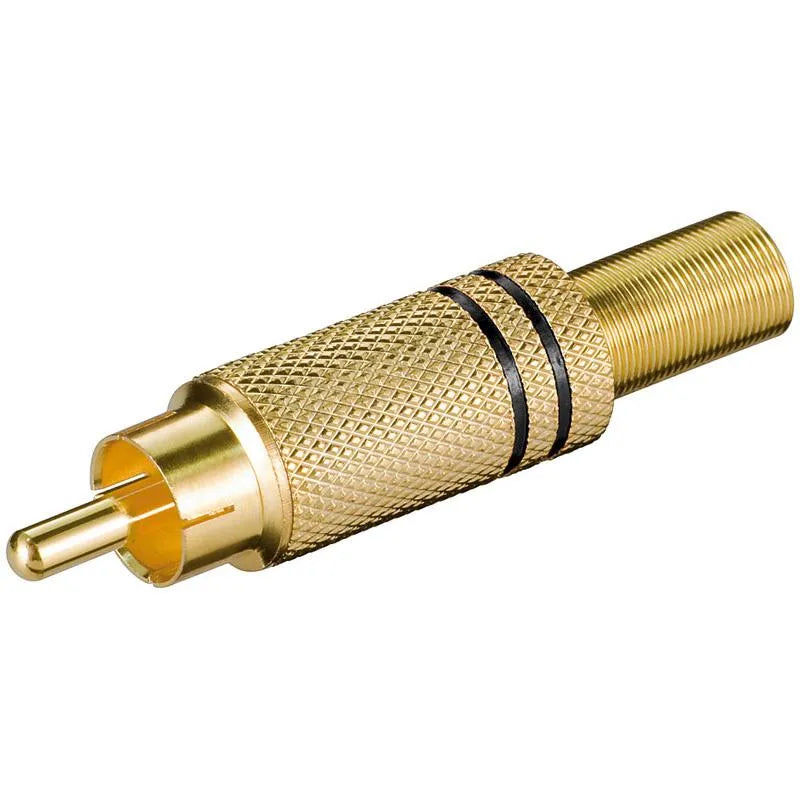 goobay Cinchstecker, Metallausführung mit Knickschutz für Kabel ø5,4mm, Lötmontage elektroniktrade Switzerland