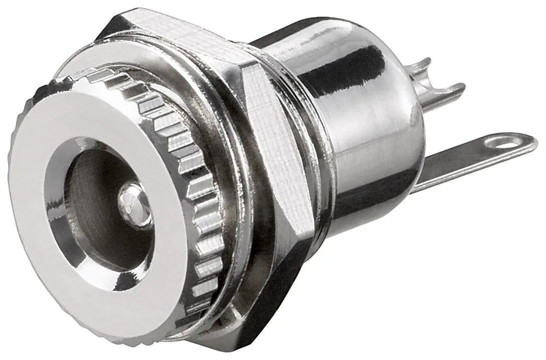 goobay DC-Einbaubuchse für Hohlstecker 5,5x2,5mm, Metallausführung - Lötanschluss elektroniktrade Switzerland