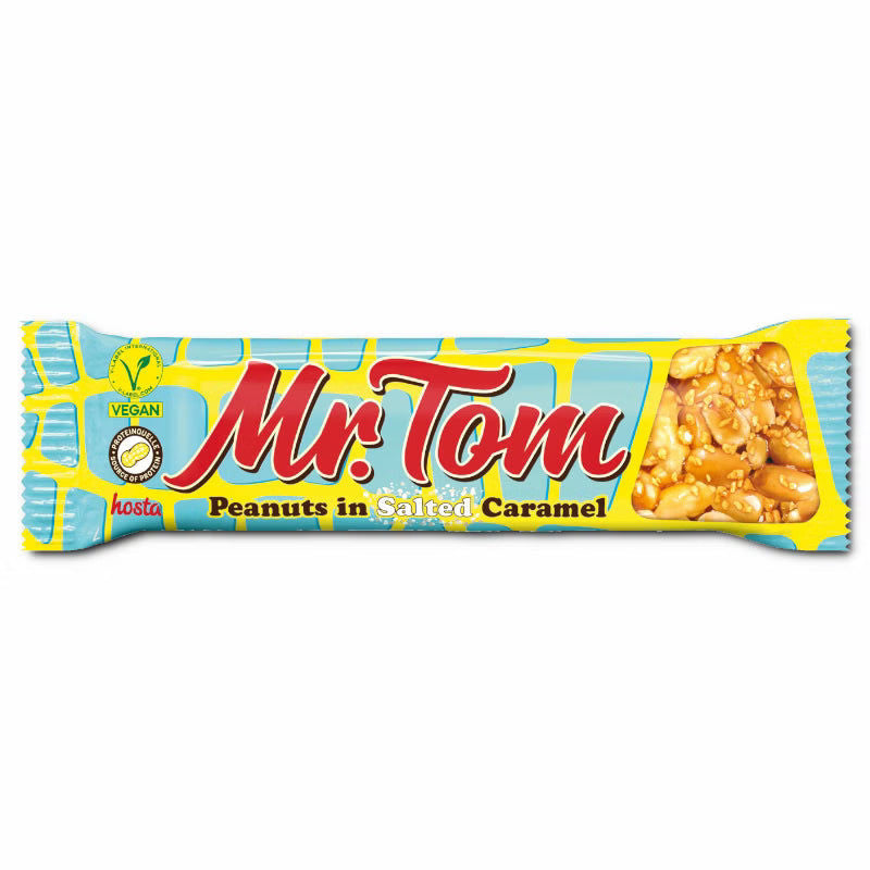 hosta GmbH & Co. KG Mr. Tom Salted Caramel, Erdnuss, 1 Riegel zu 40g MHD: 10.2026 elektroniktrade Switzerland