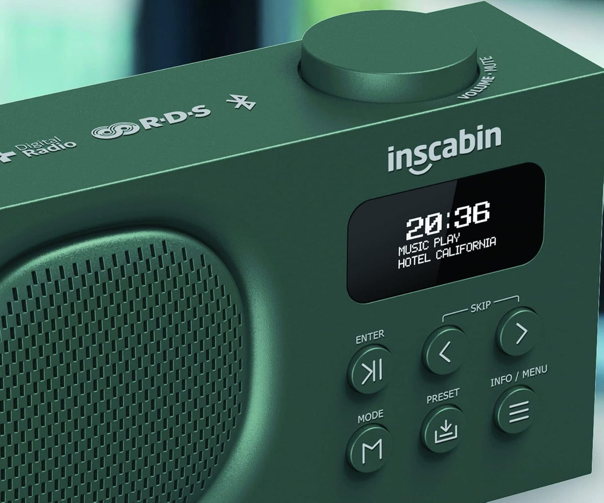 Inscabin Inscabin P2 Tragbares DAB+/FM-Radio mit Bluetooth-Lautsprecher (Grün) Elektroniktrade Switzerland