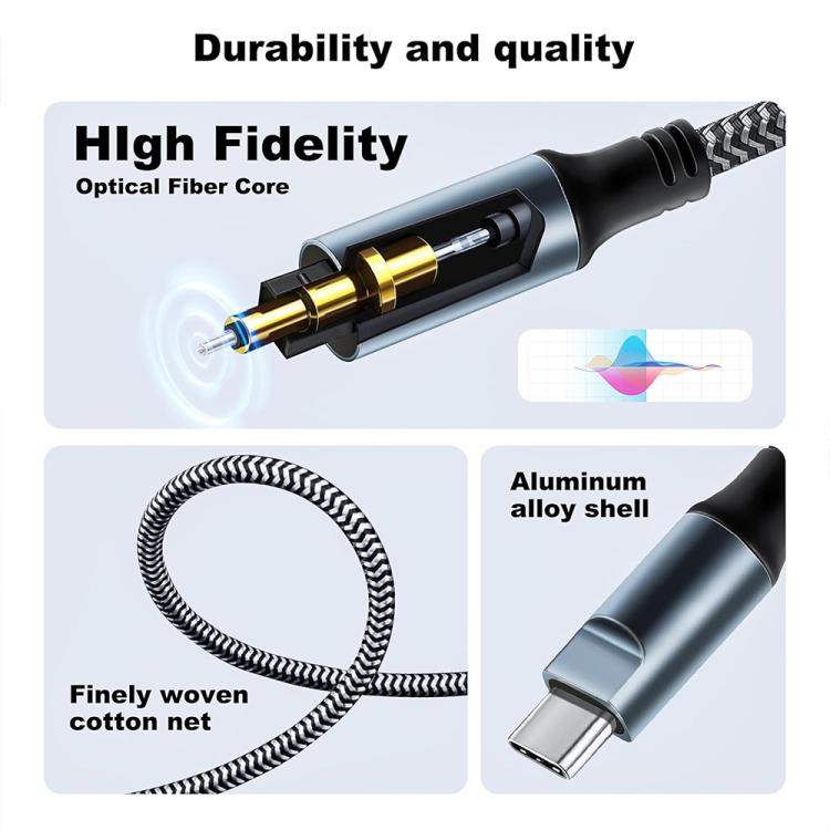 JUNSUNMAY JUNSUNMAY USB-C-Stecker auf Toslink-Stecker optisches SPDIF-Audiokabel, 1.2m, 1.8m, 3m, 4.5m elektroniktrade Switzerland