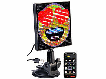Luminea Digitales, programmierbares LED-Display, 32 x 32 LEDs, App, USB elektroniktrade Switzerland