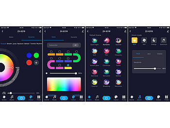 Luminea Home Control Luminea Home Control Tischlampe mit App: Smarte Stimmungsleuchte mit RGB-IC-LEDs, 15 Modi, WLAN, App, schwarz elektroniktrade Switzerland