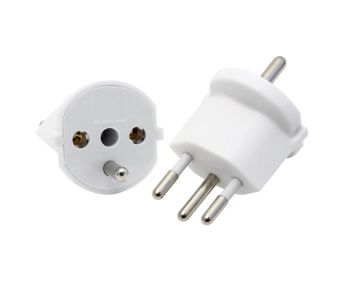 MAX HAURI PLUG Fixadapter Typ 12 / Schuko CEE 7/7 weiss Elektroniktrade Switzerland
