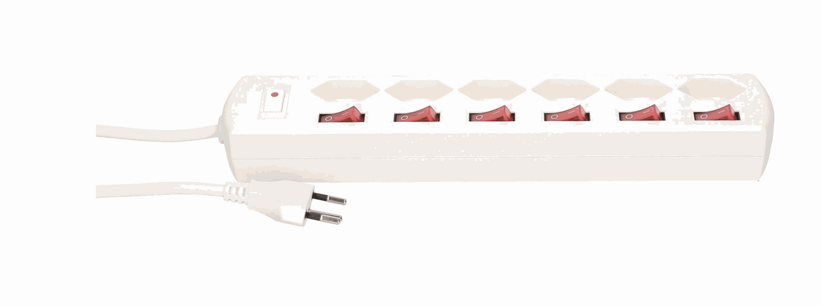 MAX HAURI SPLIT Steckdosenleiste Multi-Switch 6x Typ 13 weiss Elektroniktrade Switzerland