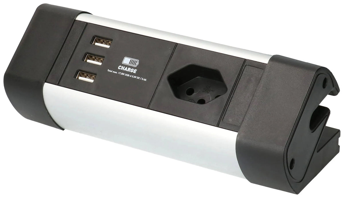 MAX HAURI SPLIT Steckdosenleiste Office Line 1x Typ 13 3x USB Typ A 5V/3.4A Elektroniktrade Switzerland