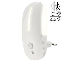Lunartec Bewegungsmelder Senioren: 2 LED-Steckdosen-Nachtlichter mit Bewegungsmelder & Dämmerungs-Sensor (LED Bewegungslicht Steckdose)
