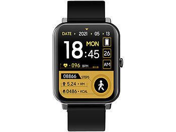 newgen medicals Tuya-kompatible Fitness-Smartwatch, Bluetooth, App, Metall, IP67 elektroniktrade Switzerland