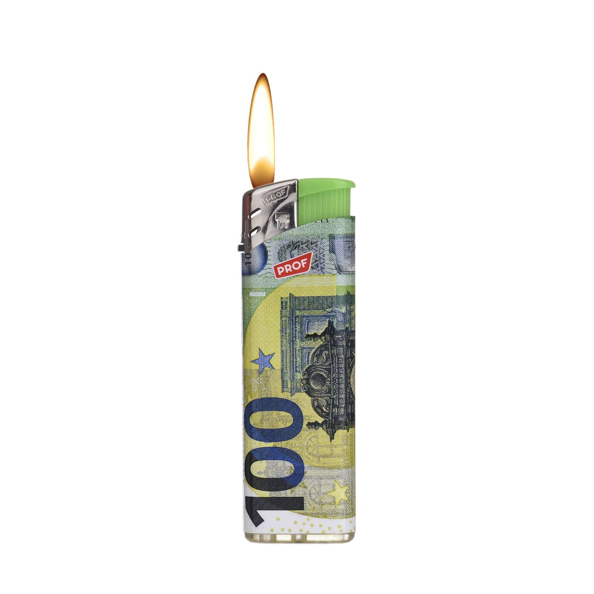 PROF Wiederauffüllbares Feuerzeug mit Euro Noten Motiv LGT D50 elektroniktrade Switzerland