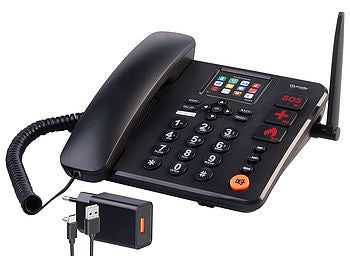 simvalley communications 4G-Tischtelefon, Notruf, SMS, Vertrags-/SIM-Lock-frei, Dual-SIM, Akku Elektroniktrade Switzerland