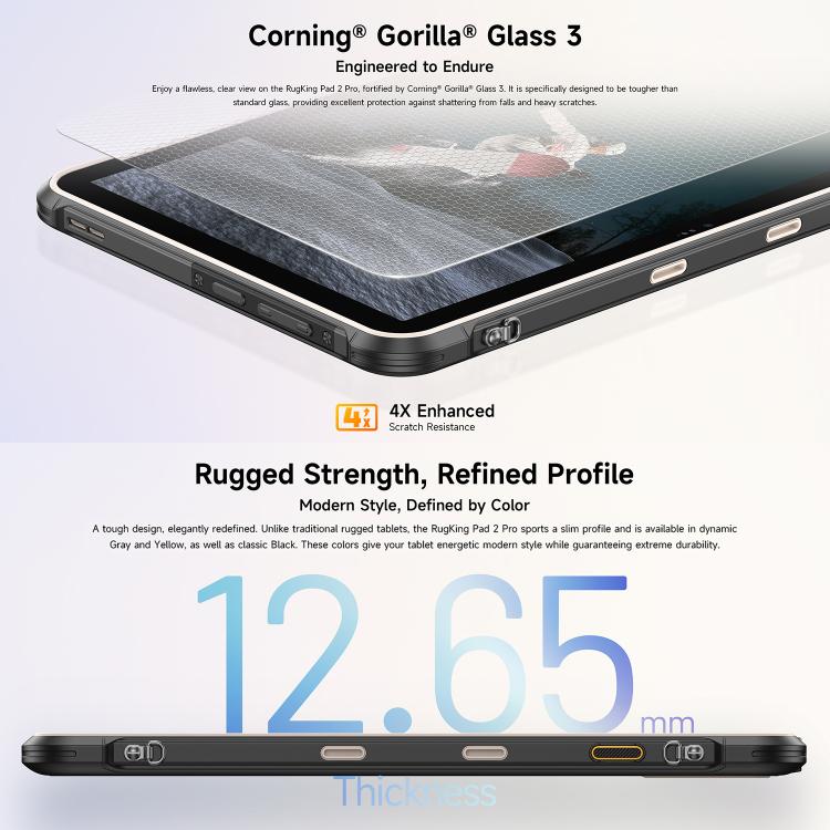 Ulefone Ulefone Rugking Pad 2 Pro Robustes Tablet-PC, 8 GB + 128 GB, 10,1 Zoll, Android 16, Unisoc T7250 Octa-Core-Prozessor, 4G-Netzwerk, EU-Stecker, 8GB+128GB elektroniktrade Switzerland