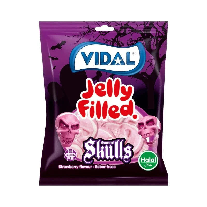 Vidal Vidal Filled Skulls, Fruchtgummi, 1 Beutel je 90g elektroniktrade Switzerland