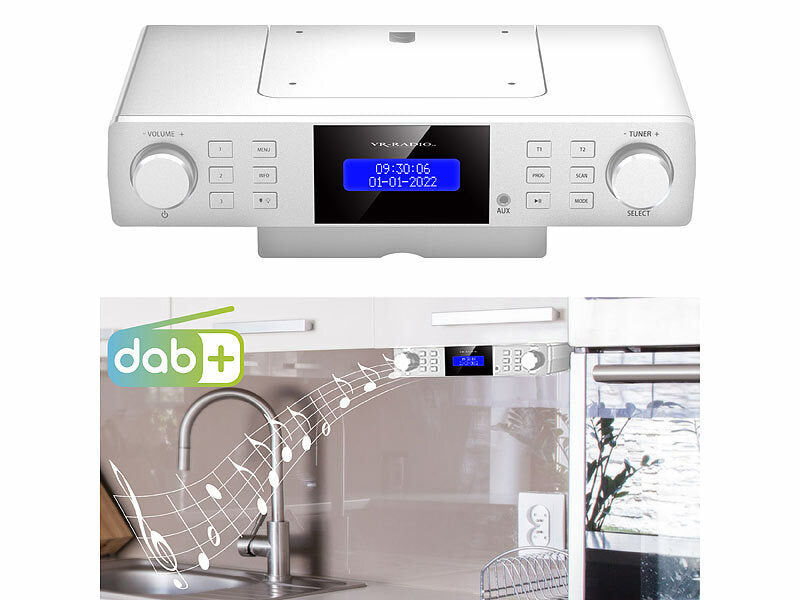 VR-Radio Unterbau-Küchenradio DAB+/UKW, RDS, Wecker, Timer, LCD-Display, AUX elektroniktrade Switzerland