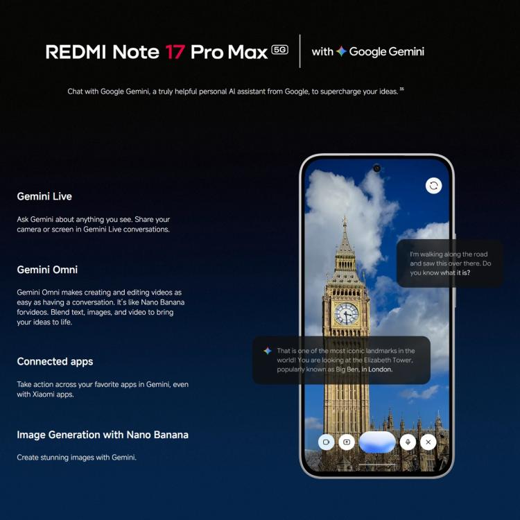 Xiaomi Xiaomi Redmi Note 17 Pro Max Global, 12 GB + 256 GB, Fingerabdrucksensor im Display, 6,83 Zoll, Xiaomi HyperOS 3, Snapdragon 6 Gen 5 Octa-Core-Prozessor, Netzwerk: 5G, NFC, 12GB+256GB elektroniktrade Switzerland